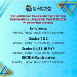Revised School Timings during First Term Examinations – Academic Year 2022-2023